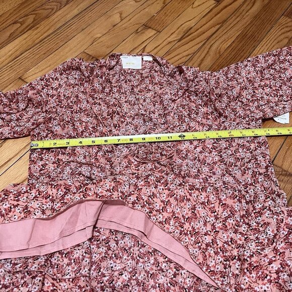 Maeve Anthropologie Sirena Ruffled Tunic Puff Sleeve Ruffle Dress Size Medium - Picture 10 of 10